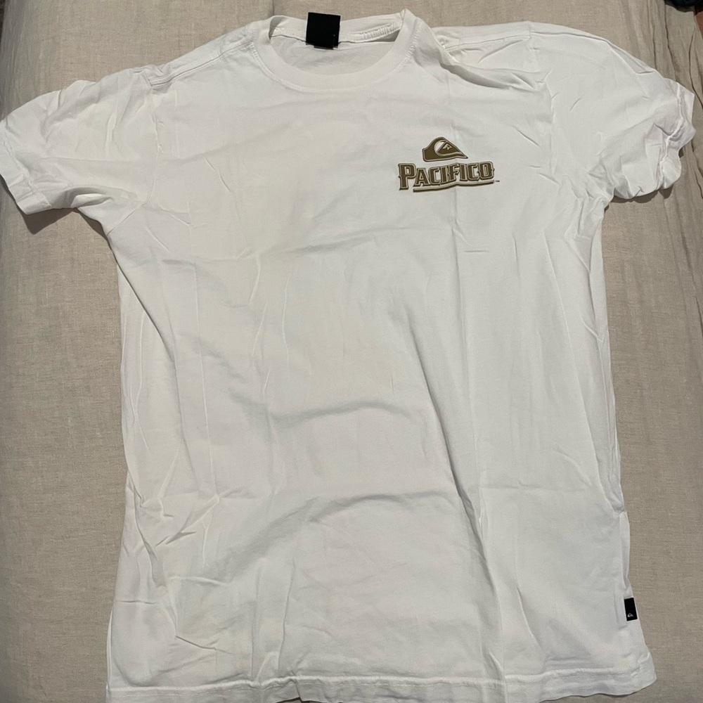Quiksilver Pacifico White Tee with Gold Accent